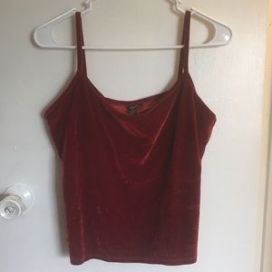 Red velvet tank top